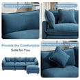 thumbnail image 5 of EUROCO 112.2" Modern L-Shape Sectional Sofa Couch, Chenille Upholstered Sofa with Ottoman and 5 Pillows, Indoor furniture for Living Room, Blue, 5 of 8