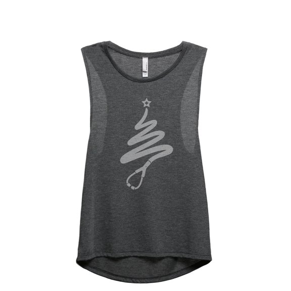 Nurse Holiday Spirit Women's Fashion Sleeveless Muscle Workout Yoga Tank Top Charcoal Grey Medium