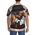 thumbnail image 3 of Lsque Pug Dog print Men's Cuban Collar Short Sleeve Shirt Summer Beachwear Casual Button Down Fashionable Vacation Leisure Shirt-Medium, 3 of 7