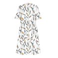 thumbnail image 5 of GaThRRgYP Womens Dresses Plus Size Spring,Women Fashion Summer Spring Round Neck Short Sleeve Printing Pocket Casual Loose Mid-Calf Dress White M, 5 of 5