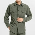 thumbnail image 4 of AherBiu Shirts for Men Long Sleeve Button down Stretch Quick Drying Work Shirts Lightweight Outdoor Shirt with Pockets, 4 of 6