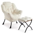 thumbnail image 1 of Sillón Acentuador con Otomano – Terciopelo – Asiento Tapizado – Patas Metálicas – Espacios Pequeños – Entrada, Dormitorio o Pasillo – Moderno, 1 of 6