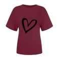 thumbnail image 4 of Diufon Hauts de la Saint-Valentin pour Femmes Tunique Décontractée à Manches Courtes Col Rond Chemisier Imprimé Graphique Mignon Tendance, 4 of 6