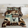 thumbnail image 2 of Homewish Rustic Moose Lodge Bedding Comforter Set, Western Lake House Twin Comforter Sets, Hunting and Fishing Reversible Bedding Set, Lightweight Room Decor, 2-Piece, 2 of 8