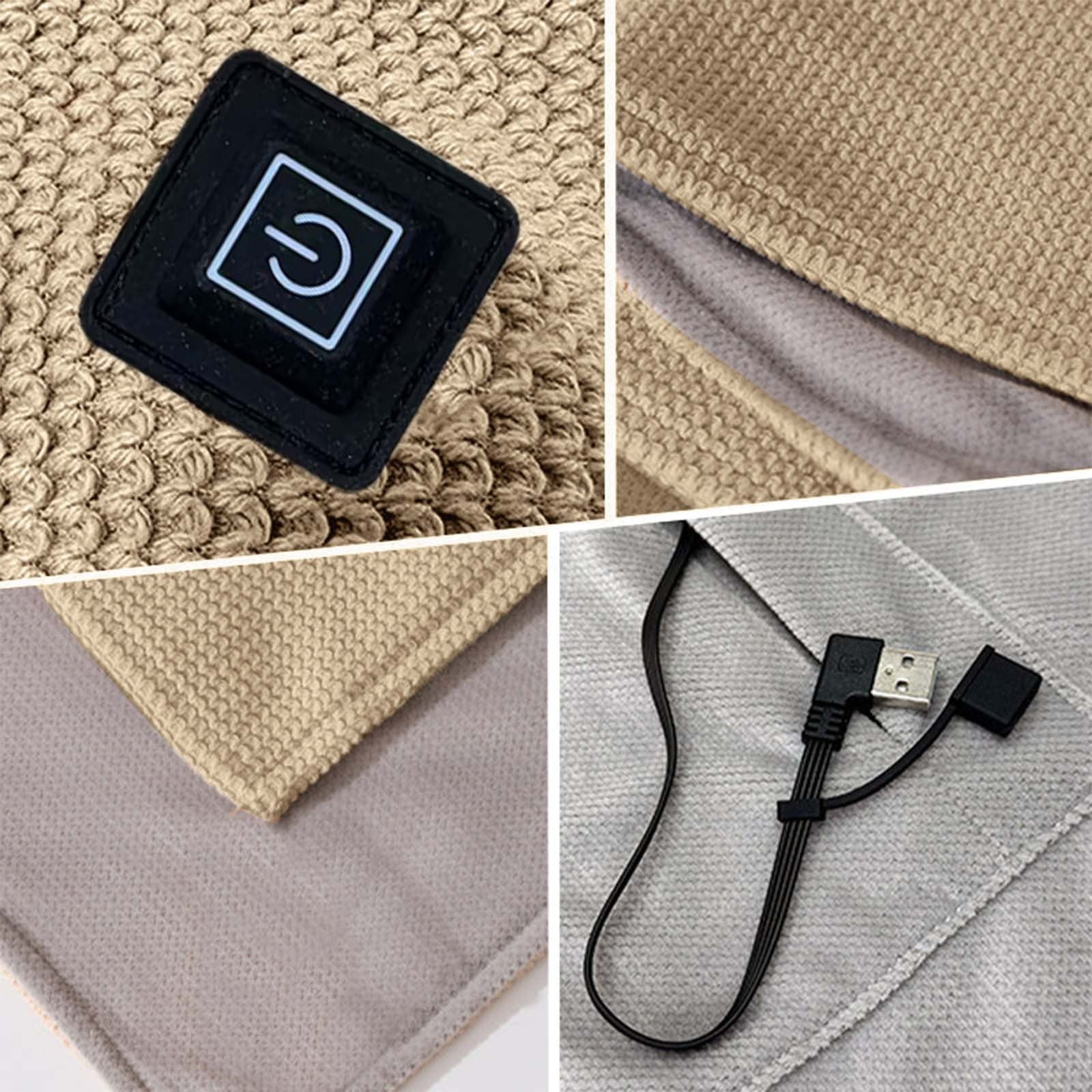 USB Heated Blanket, Wearable Electric Heating Wrap for Adults, Portable Soft Fleece Throw with Auto Shut-Off, Machine Washable Office Travel Home Use
