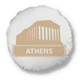 thumbnail image 1 of Athens Greece Yellow Landmark Pattern Round Throw Pillow Home Decoration Cushion, 1 of 3