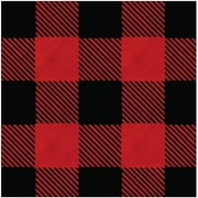 Disposable Paper Party Napkins, Red Buffalo Plaid, Dinner Size, 75-Count