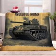 thumbnail image 2 of Fleece Throw Blanket Military Tank 150X200 Cm Fluffy Microfiber Ultra Soft Warm, 2 of 7