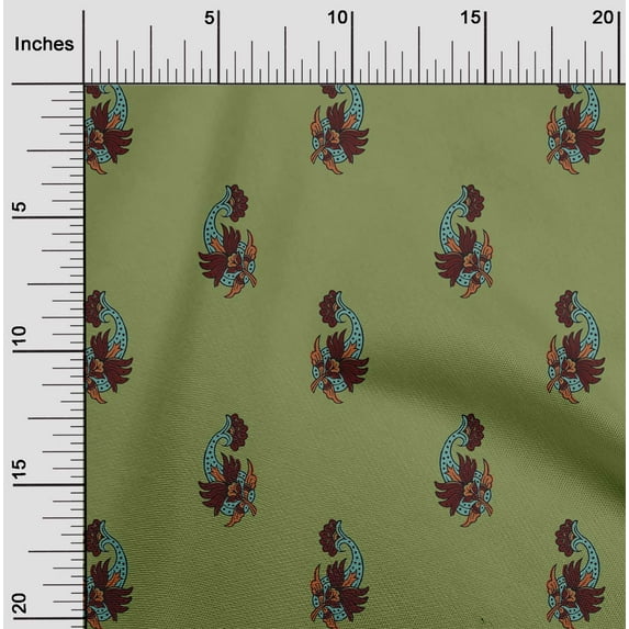 oneOone Georgette Viscose Fabric Floral Block Decor Fabric Printed BTY 42 Inch Wide