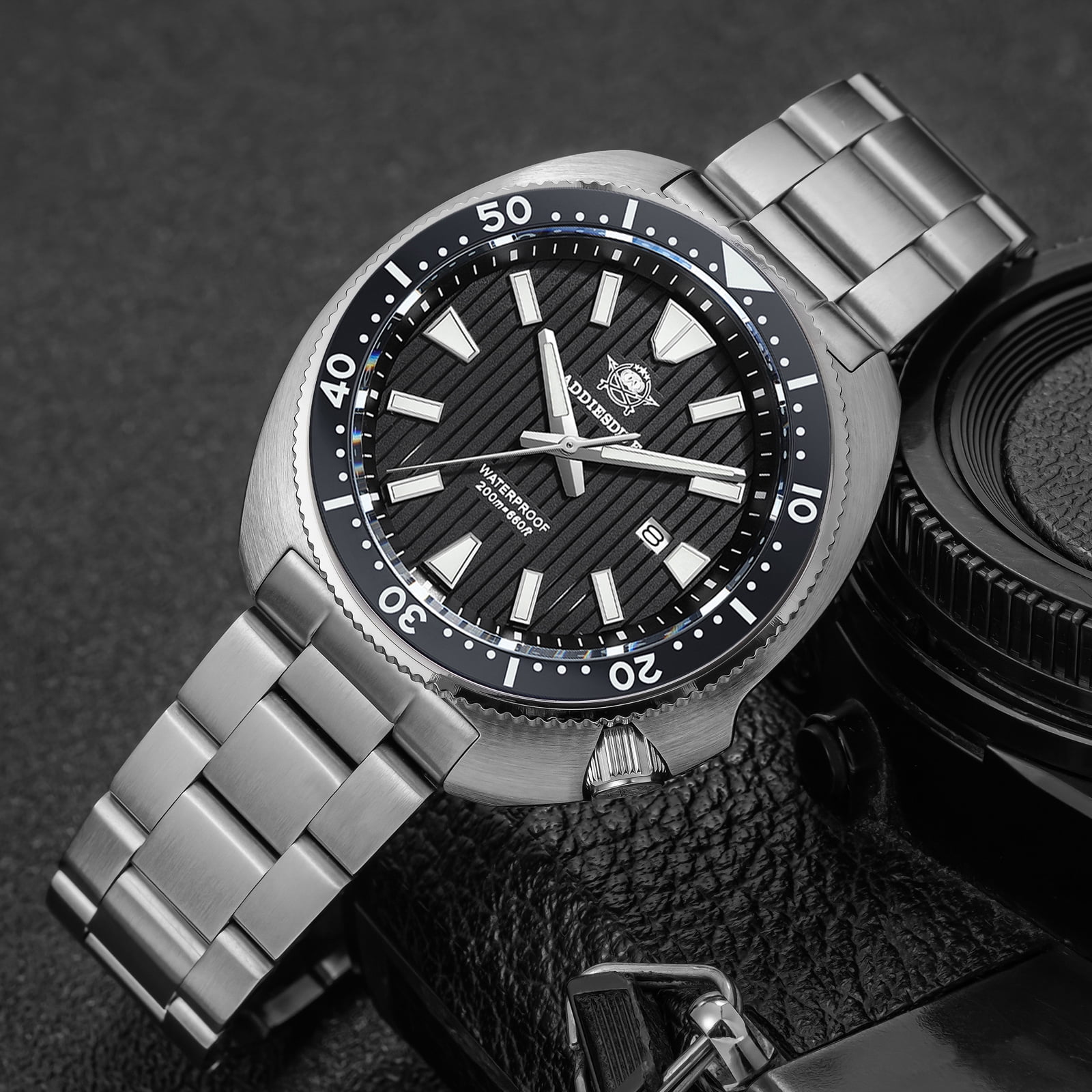ADDIESDIVE Men’s Diver Watch 200M Waterproof, Japanese Movement Quartz Watch, Sapphire Crystal, Ceramic Bezel & Stainless Steel Watches for Men