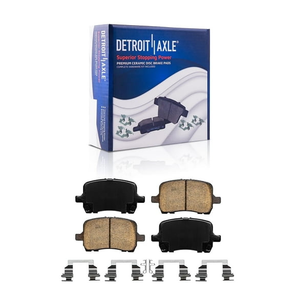 Detroit Axle - Front Ceramic Brake Pads w/Hardware Replacement for Chevrolet Malibu HHR Pontiac G6 Saturn Aura