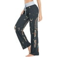 thumbnail image 3 of Women's Dreamcatcher Moon Star Zodiac Pajama Pants, Casual Pajama Bottoms Lounge Pants Wide Leg, 3 of 7