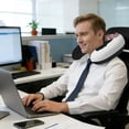 thumbnail image 2 of Neck Pillow, Boho Memory Foam U-Shaped Travel Pillow for Airplane Car Train Office Nap, Portable Soft Head Neck Support for Sleeping & Reclining Abstract Bohemia Womens Moons Scarf Black White, 2 of 9
