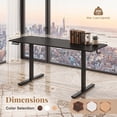 thumbnail image 5 of 63" Electric Standing Desk with 3 Memory Heights and 2 Hanging Hooks, Adjustable Height Sit Stand Home Office Desk,Black, 5 of 8