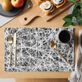 thumbnail image 2 of Spring Black Gray Cobweb Placemats Set of 8 Abstract Minimalist Farmhouse Lines Place Mats Indoor Wipeable Table Mats Washable Dining Table Placemats for Kitchen Holiday Party Home Decor 13x19 Inch, 2 of 9