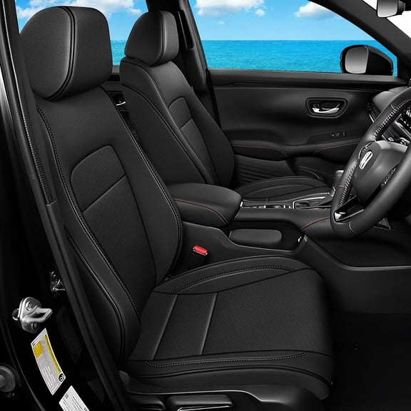 DIKSOAKR Custom Fit Seat Covers for Honda HRV: Sport,LX 2023-2027 HR-V Seat Protector Full Set Faux Leather (Black，5 Seats)