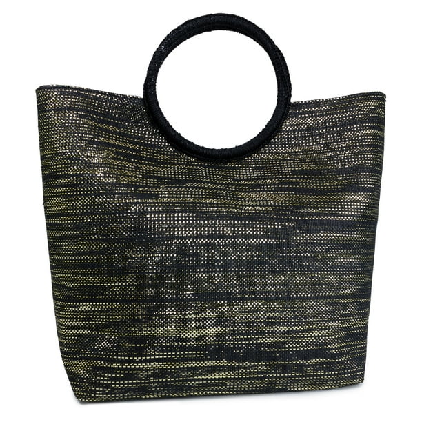 Magid Magid Straw Circle Beach Tote Bag