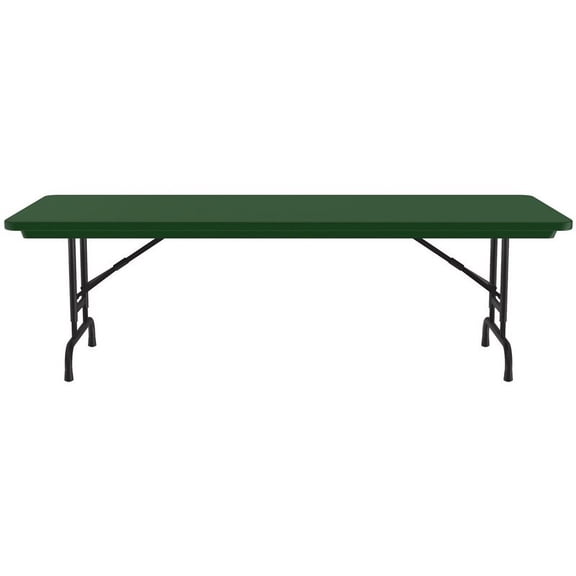 Correll 22-32" Adjustable Height Heavy Duty Blow-Molded Folding Table in Green