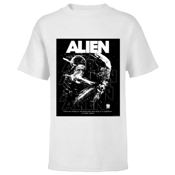 Alien 45th Anniversary Xenomorph 1979 Nightmare Movie Poster - Short Sleeve T-Shirt for Kids - Customized-White