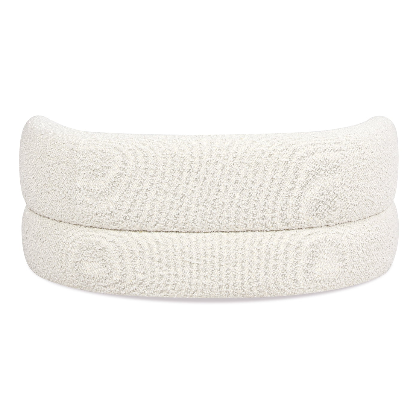 36" Curved Dog Sofa Bed, Medium, Ivory White Boucle