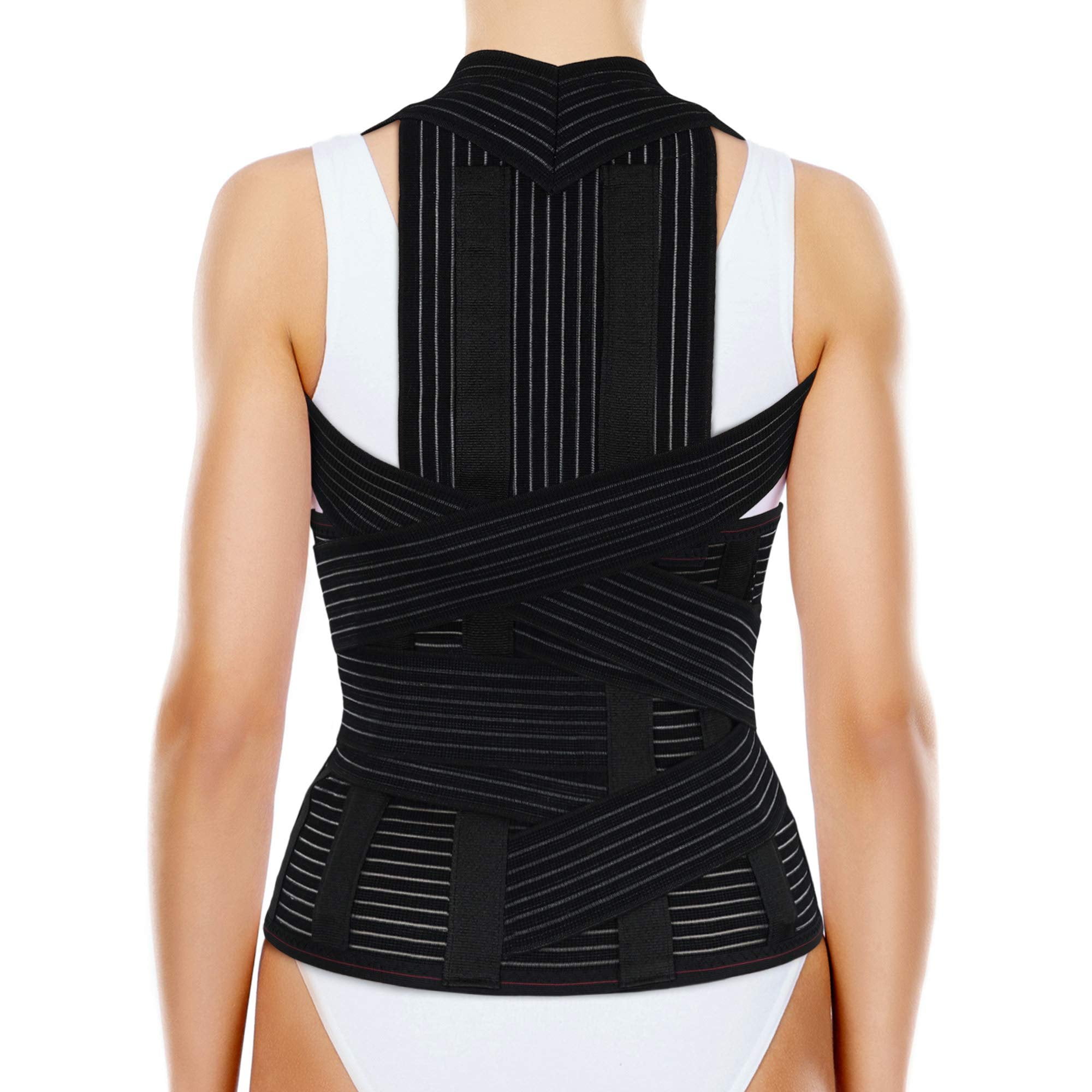 Ortonyx Full Back Support Brace Flexible Breathable, Adjustable