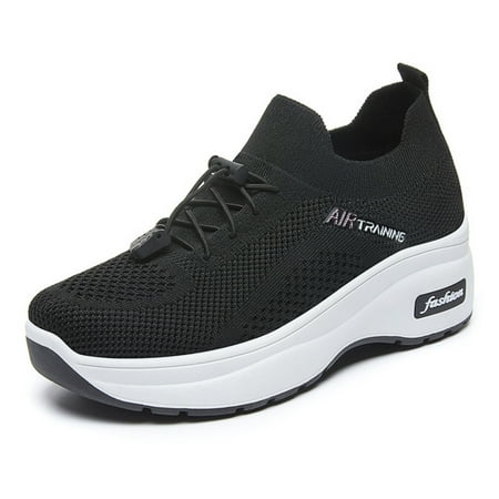 

Cathalem Walking Style Other Trendy Breathable Sport Fashion Height Increasing Shoes Women Casual Sneaker Roller Skates for Women Black 6.50
