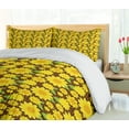 thumbnail image 5 of Ambesonne Sunflower Duvet Cover Set, Simple Cartoon Flowers, 2-Calking, Yellow Brown, 5 of 7