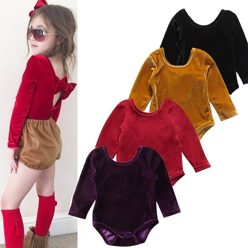 baby girl velour romper