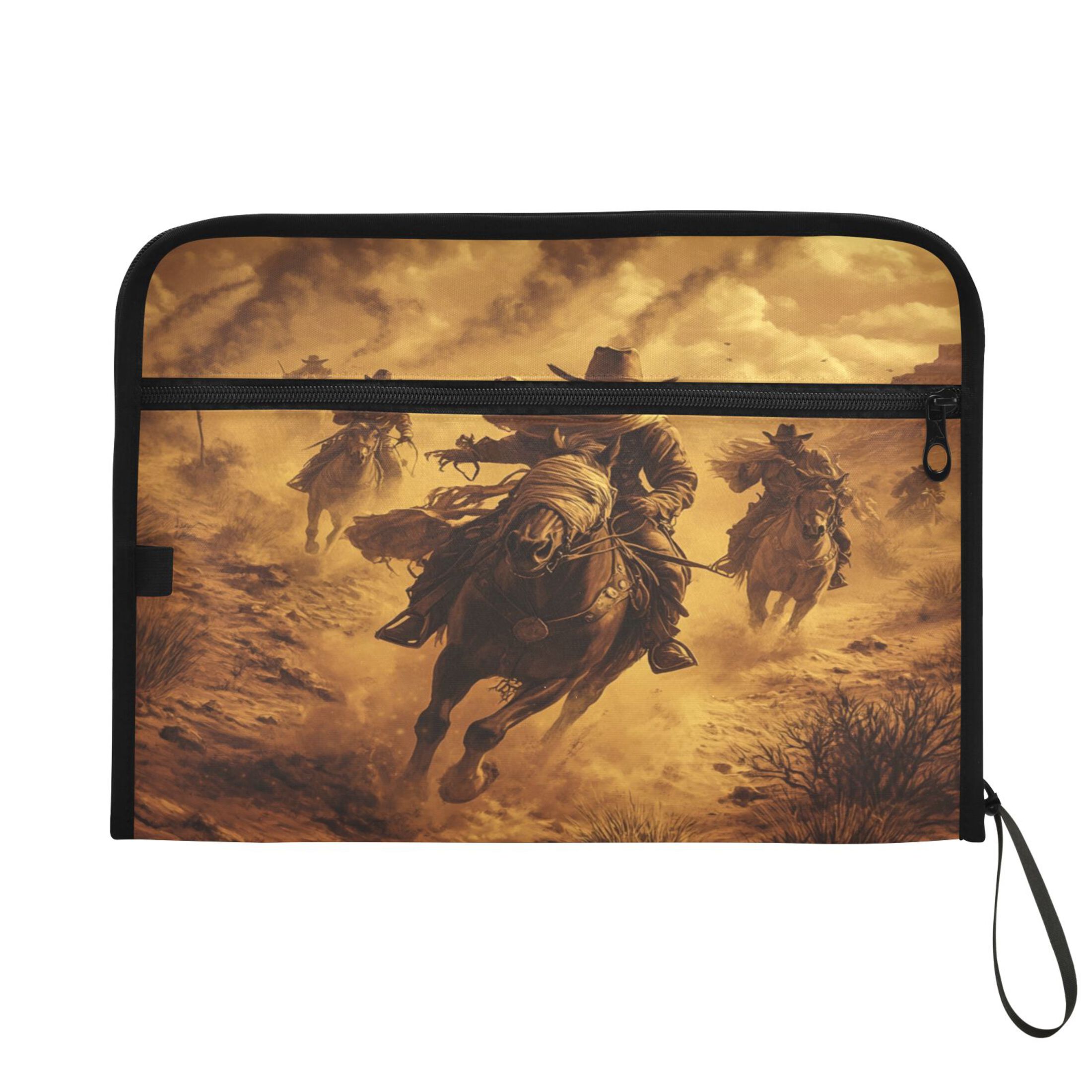 Organ Folder 14.2 x 0.8 x 10.6 Inches 13 Separate Pockets A4 Size Documents Folder A Sort Storage File Manager For The Home Office Riding Cowboys