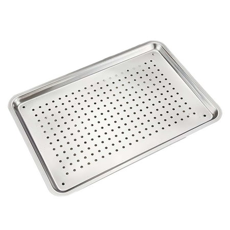 

Stainless Steel Baking Sheet Food Serving Tray Cookie Sheet Oven Pan for Family Gathering Food Festival Buffet Baking Shop Birthday Party 27cmx20cmx2.5cm Hole