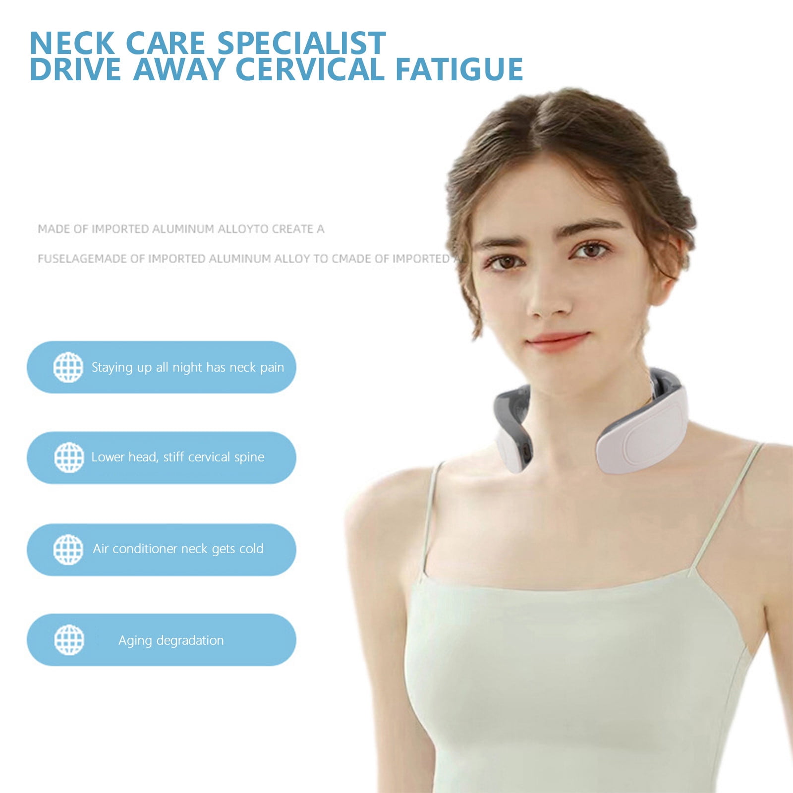Kayannuo Clearance Cervical Spine Massager - 4 Modes & 4 Massage Heads , Cervical Charging Neck And Shoulder Physiotherapy Instrument Massager, 15 Gear Band Heating Massage
