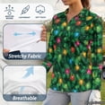 thumbnail image 6 of Jeiento Christmas Lights Women's Moisture Wicking Golf Shirts, Holiday Tops, Long Sleeve V Neck Quick Dry Sun Protection Tennis Shirt for Holiday Events Outdoor Travel, 6 of 7