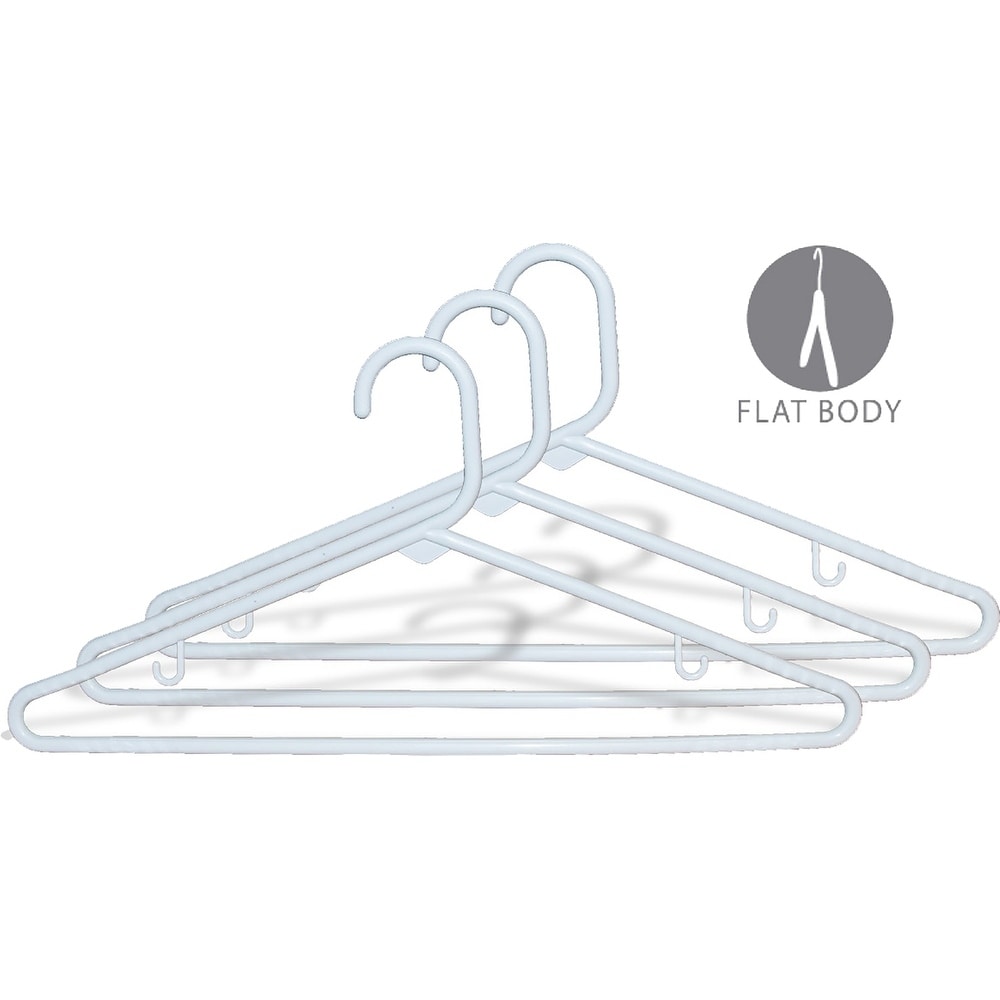 International Hanger White Plastic Tubular Suit Hanger for Tops or Pants, 144 Pack