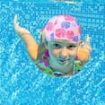 thumbnail image 2 of Glisme Swim Cap Kids Girls Boys Durable Waterproof Swim Hats For Long And Short Hair, Keep Hair Dry Pink Hat, 2 of 3