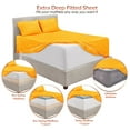 thumbnail image 4 of Extra Deep Pocket 4-Piece Bed Sheets Set , 18"-24" Super Deep Fitted Sheet, Fits High Profile Mattresses with Toppers, Hotel Luxury Soft Double Brushed Microfiber, Hypoallergenic - Full, Yellow, 4 of 7