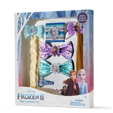 Disney Frozen 2 Hair Accessory Gift Set with Bows, Clips and Elastics