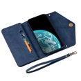 thumbnail image 2 of Allytech Galaxy A33 5G Case with Zipper Wallet, Crossbody Strap Hand Strap PU Leather Folding Stand Shockproof Anti-scratch Protection Cards Holder Wallet Case Cover for Samsung Galaxy A33 5G,Blue, 2 of 6