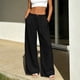 thumbnail image 2 of Pantalones de Cintura Elástica de las Mujeres Color Sólido Casual Bolsillo Pantalones de Pierna Recta para el Uso Deportivo Diario, 2 of 9