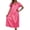 Watermelon Red-Nightgowns, variant on Womens Nightgowns Solid Color Crew Neck Short Sleeve Midi Length Loose Ice Silk Nightdress with Lace Sleeves Black One Size