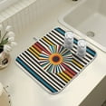 thumbnail image 4 of Yayeee Dish Drying Mat for Kitchen Counter 16" x 18" Microfiber Super Absorbent Coffee Decorative Pad, Geometric Stripes, 4 of 9