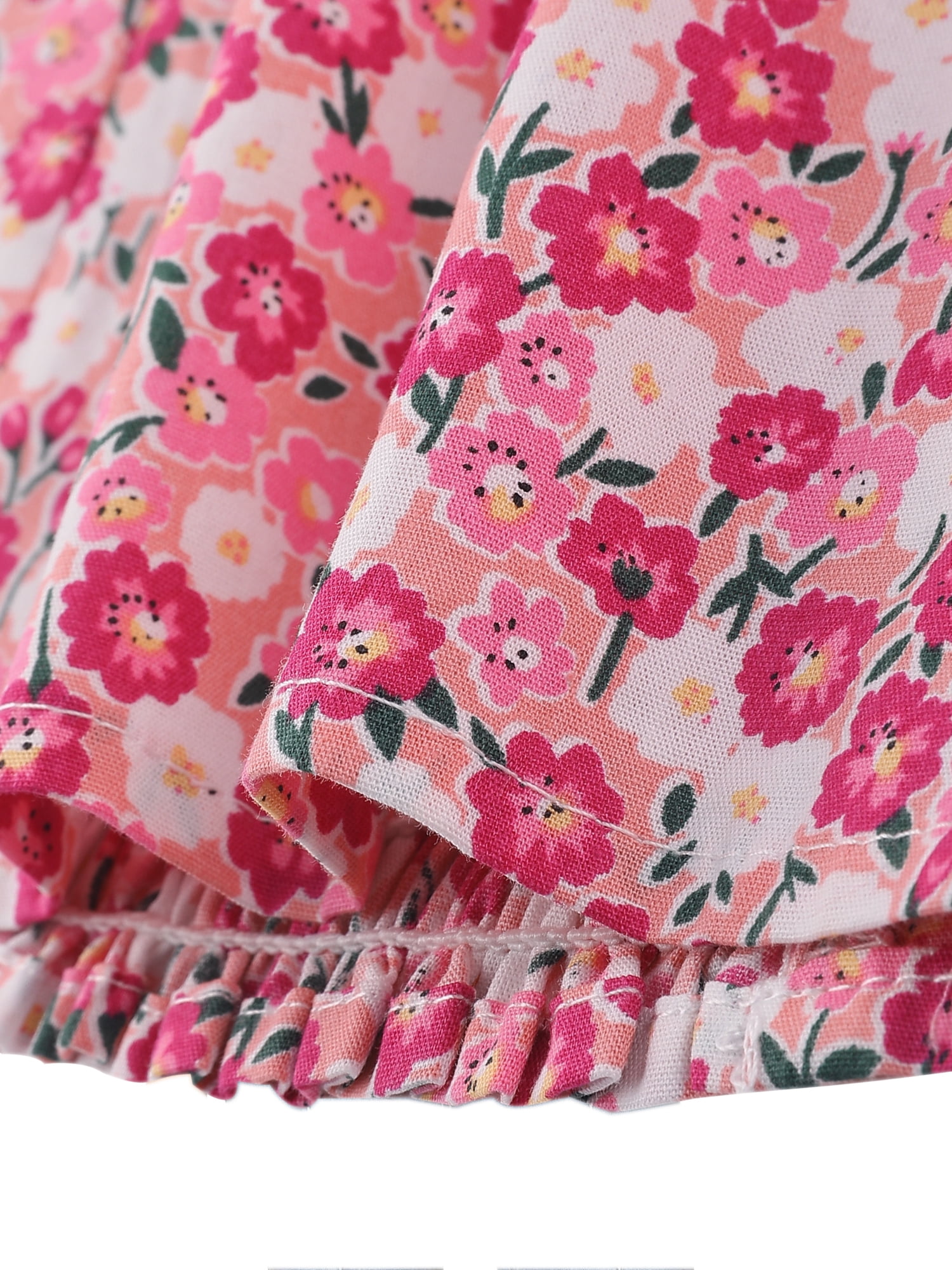 DARING DIVA Puff Sleeve Sweetheart Neck Smocked Floral Top S Pink