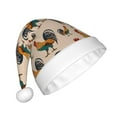 thumbnail image 2 of KLL Christmas Hats for Adults Plush Rooster Print Santa Hat Xmas Fluffy Santa Claus Hat for Women Men, 2 of 6