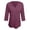 C56/Wine, variant on XIYON Blouses For Women Fashion Solid Color 3/4 Sleeve Blouse V Neck Casual Loose Top Classic 2026 Trendy Clothes