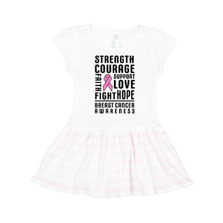 

Inktastic Breast Cancer Awareness Strenght Courage Support Love Gift Toddler Girl Dress