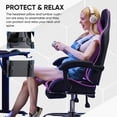 thumbnail image 4 of EDX Ergonomic Gaming Chair High Back Office Chair with Lumbar Support and Adjustable Armrests Swivel Racing Chair, Black and Purple, 4 of 9