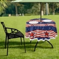 thumbnail image 7 of Coolnut 60" Patriotic Star Round Tablecloth, Waterproof Spillproof Polyester Fabric Table Cover with Zipper Umbrella Hole for Outdoor Patio Garden Dining Party, 7 of 7
