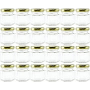 1.5 Ounce Mini Hexagon Glass Jars (24pk), 1.5oz Hex Jars for Wedding Favors and Samples