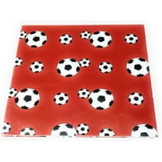 Soccer Themed Red Gift Wrap - 20" X 30" - 4 Pieces Per Order!