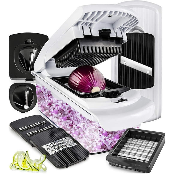 Fullstar Chopper Vegetable Cutter Mandoline Slicer for Kitchen with Handle - Veggie Chopper with Container and Lid, Food Chopper Salad Chopper Vegetable Chopper, Onion an