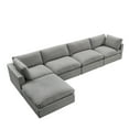thumbnail image 3 of Rustic Manor Saniyah Grey Linen Sofa Chaise, 3 of 9